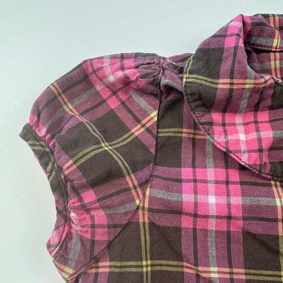 Toddler Girl's Pink Plaid Button Down Top Size 2T - Picture 4 of 10